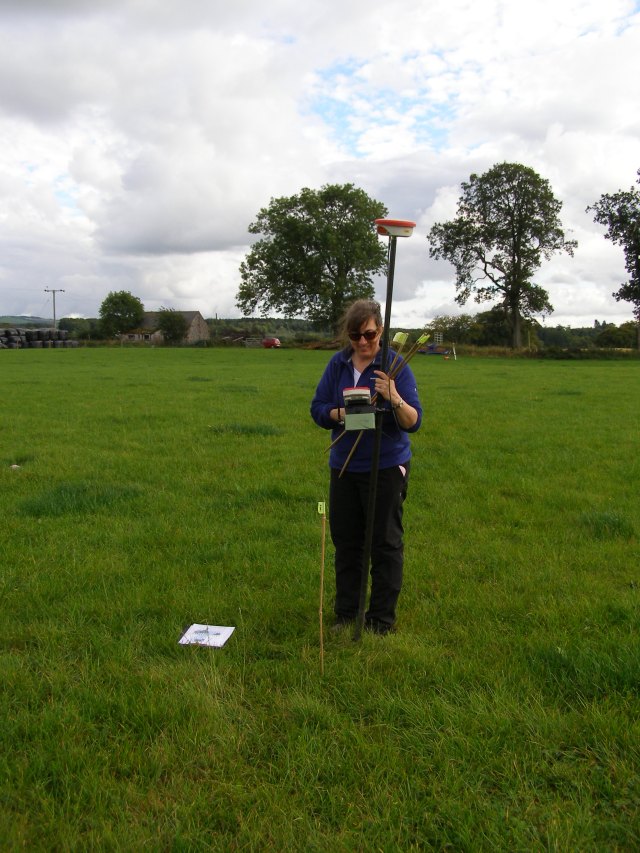 Eileen stakes out the survey grids